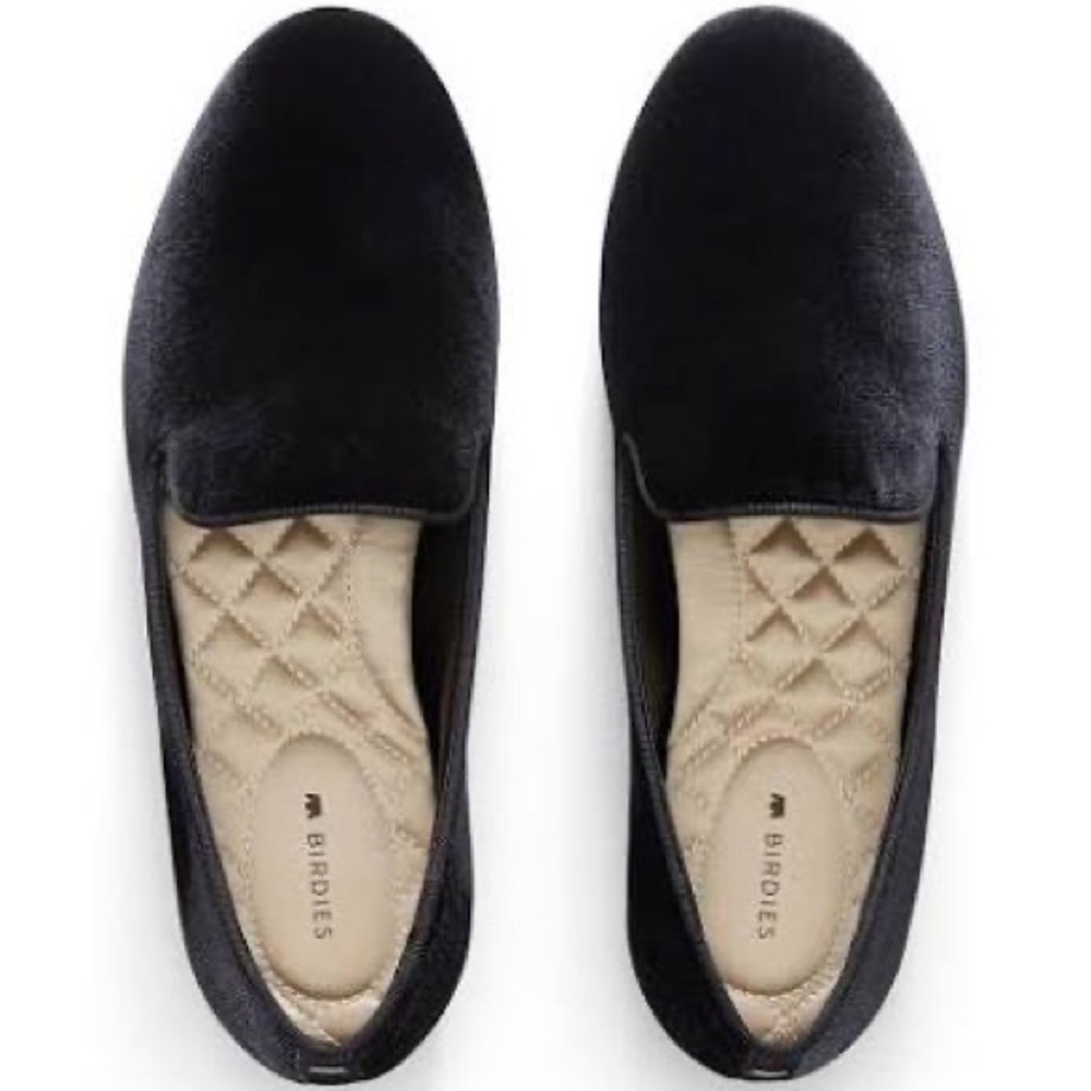 Birdies The Starling Flat in Black Velvet Size 8 NWOB